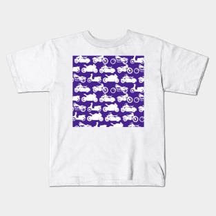 Motorcycle Collection Purple Background Kids T-Shirt